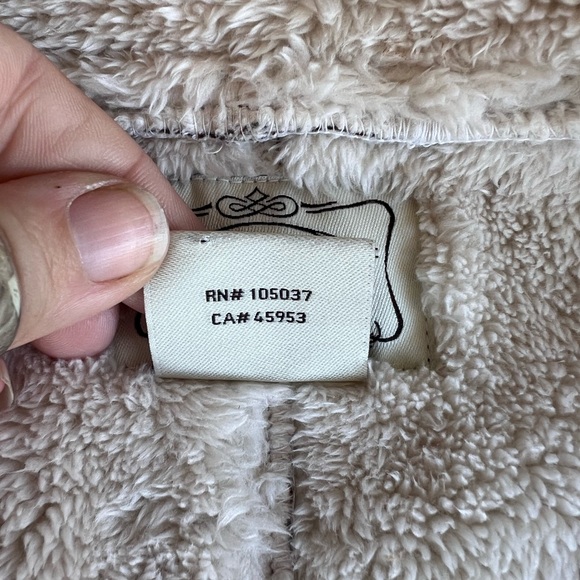 Ariat Women's Sz XL Brown Faux Suede Leather Shearling Vest Jacket Sherpa Lining - Picture 4 of 13